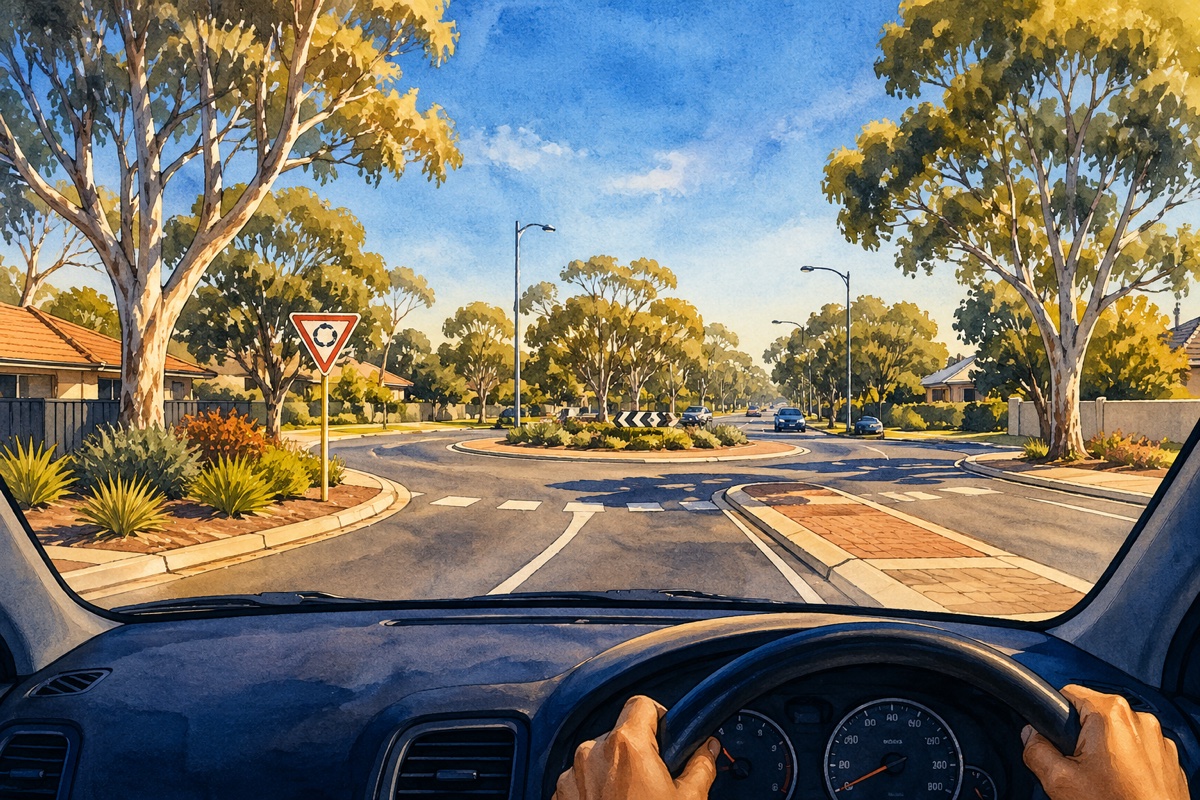 Typical Perth suburban driving test environment