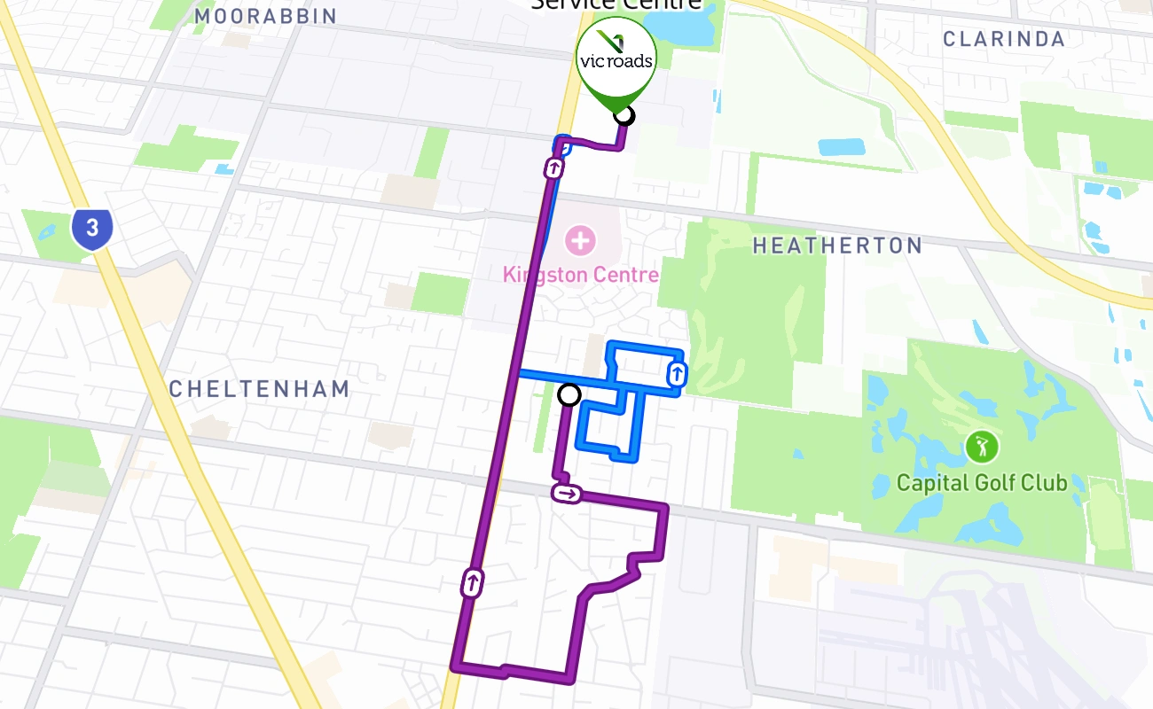 Heatherton Customer Service Centre 驾考路线 #117 地图 - VIC 澳大利亚