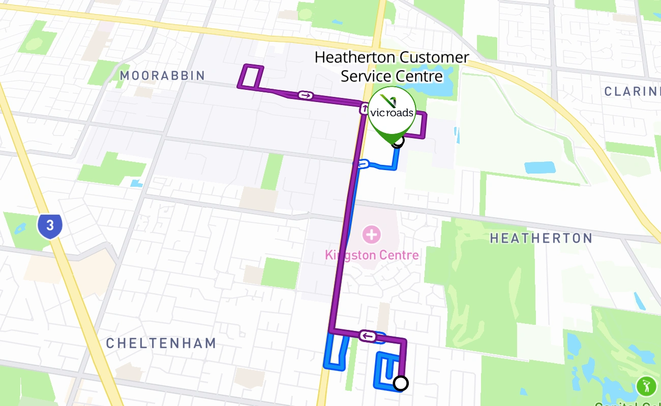 Heatherton Customer Service Centre 驾考路线 #125 地图 - VIC 澳大利亚