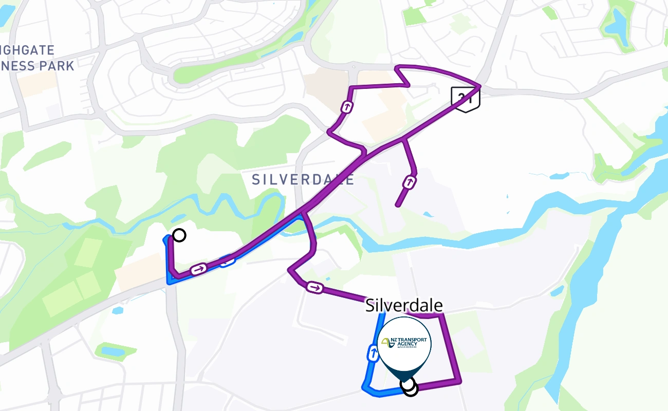 Silverdale 驾考路线 #314 地图 - NTL 新西兰