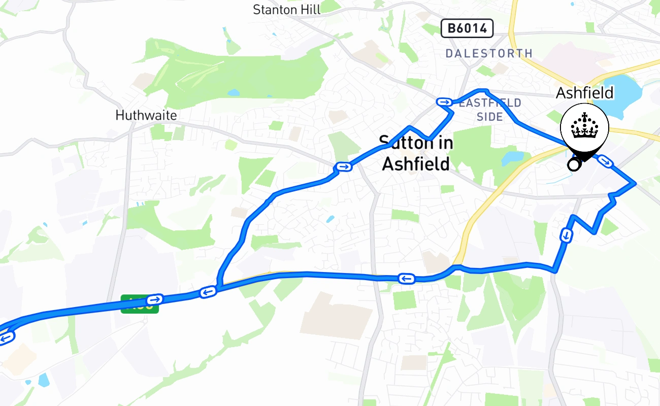Ashfield 驾考路线 #333 地图 - ENG 英国