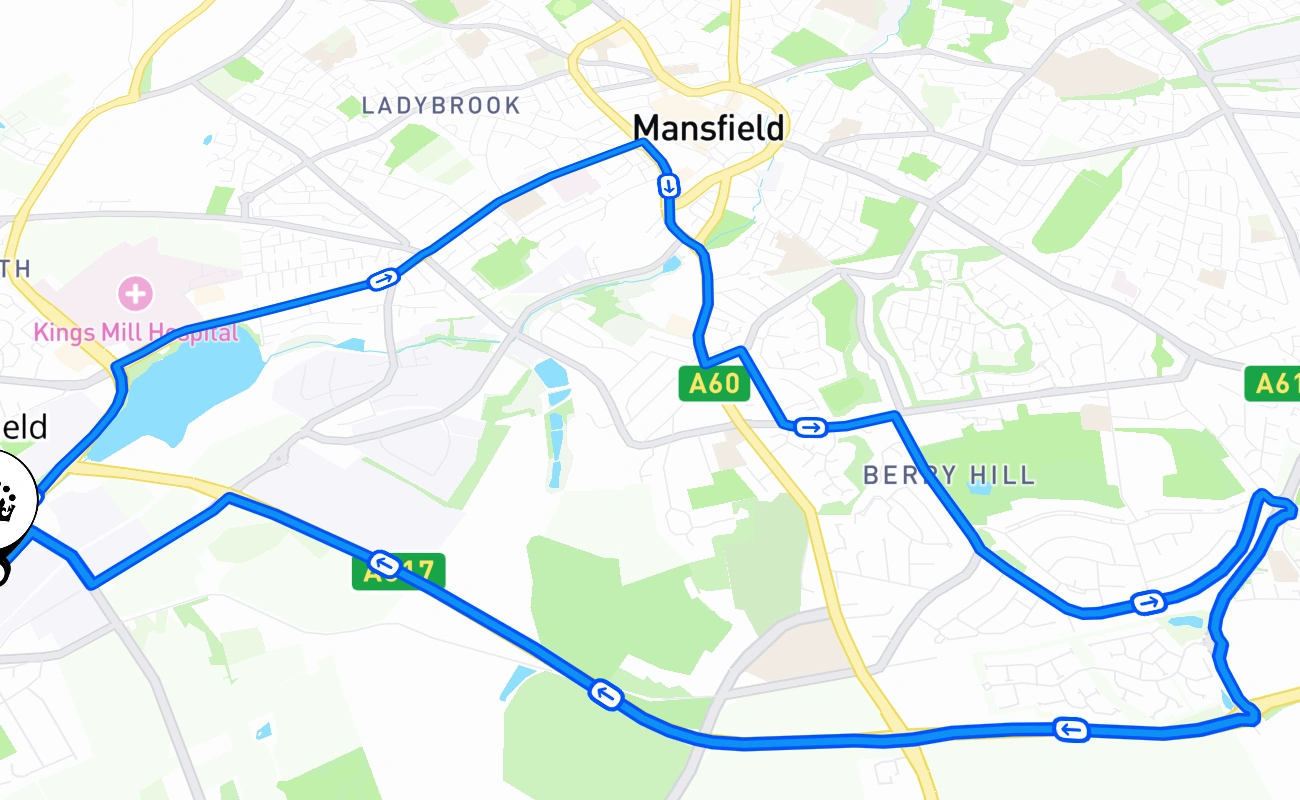 Ashfield 驾考路线 #2625 地图 - ENG 英国