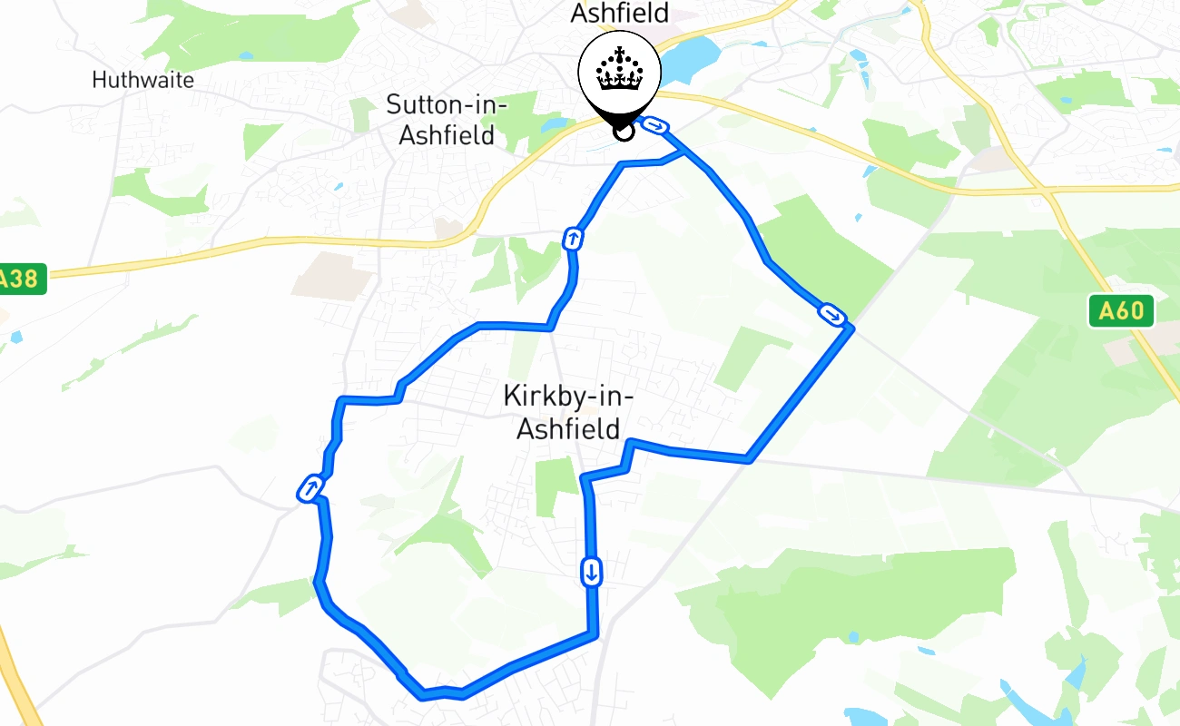 Ashfield 驾考路线 #2627 地图 - ENG 英国