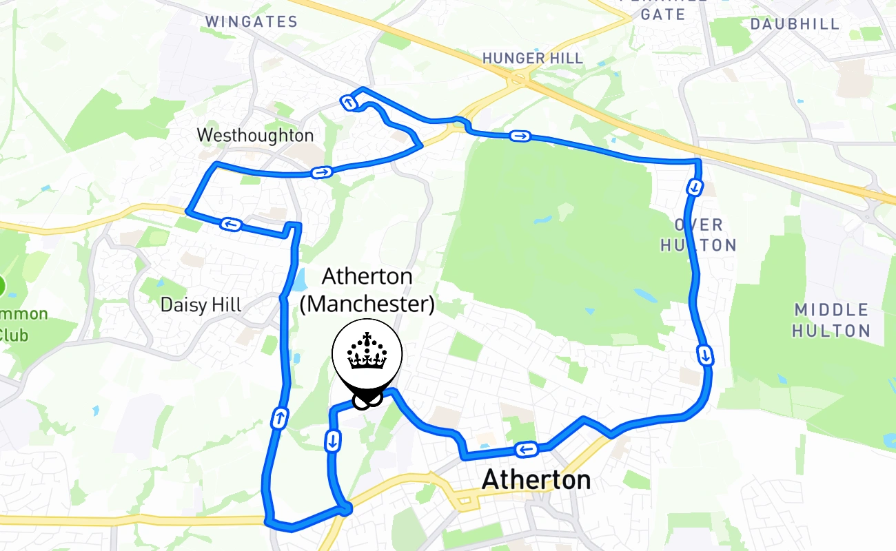 Atherton (Manchester) 驾考路线 #2715 地图 - ENG 英国