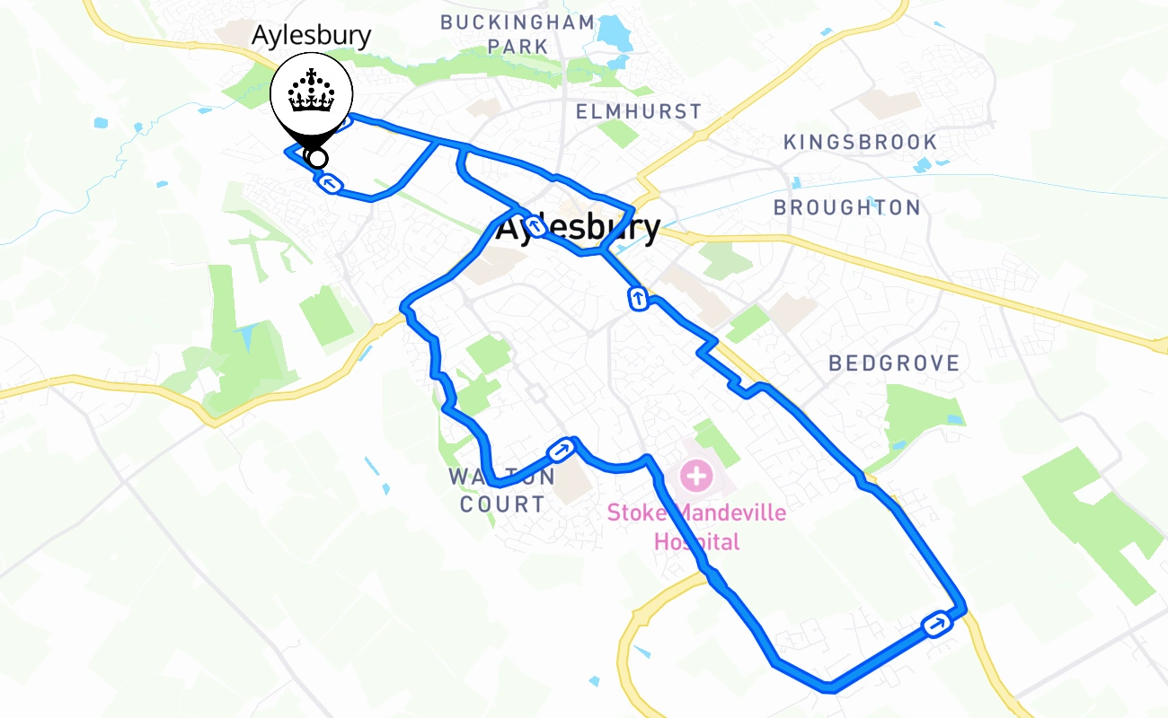 Aylesbury 驾考路线 #2425 地图 - ENG 英国
