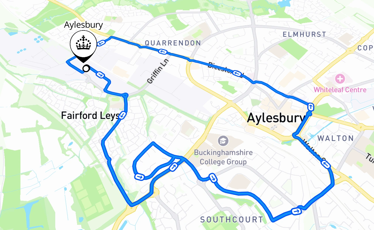Aylesbury 驾考路线 #2426 地图 - ENG 英国