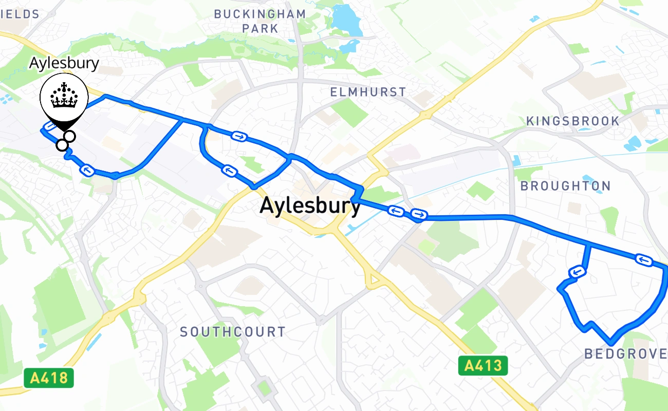 Aylesbury 驾考路线 #2427 地图 - ENG 英国