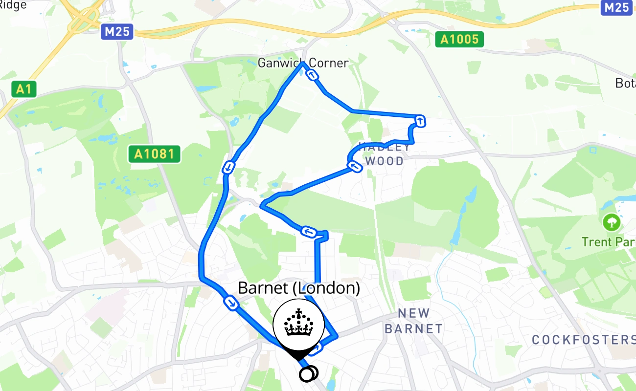 Barnet (London) 驾考路线 #514 地图 - ENG 英国