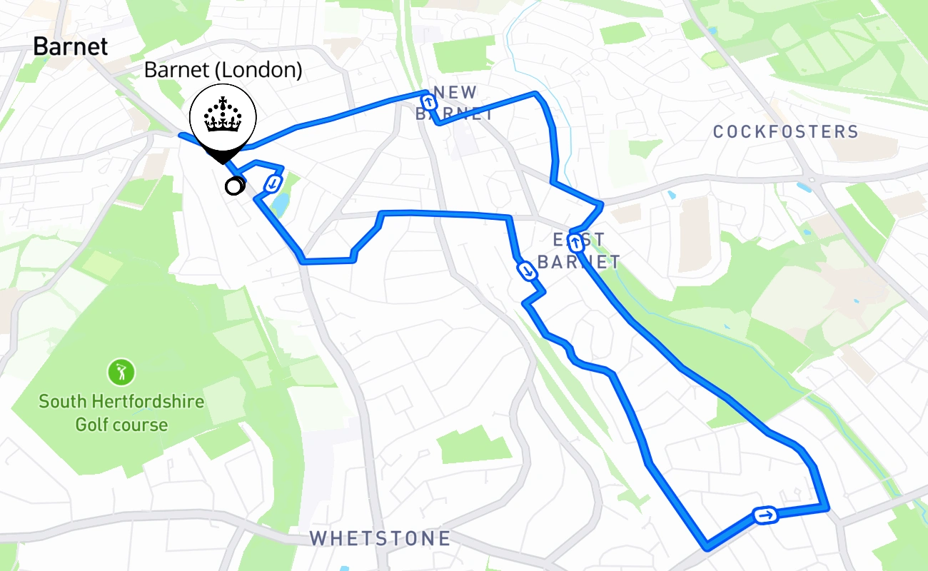 Barnet (London) 驾考路线 #515 地图 - ENG 英国