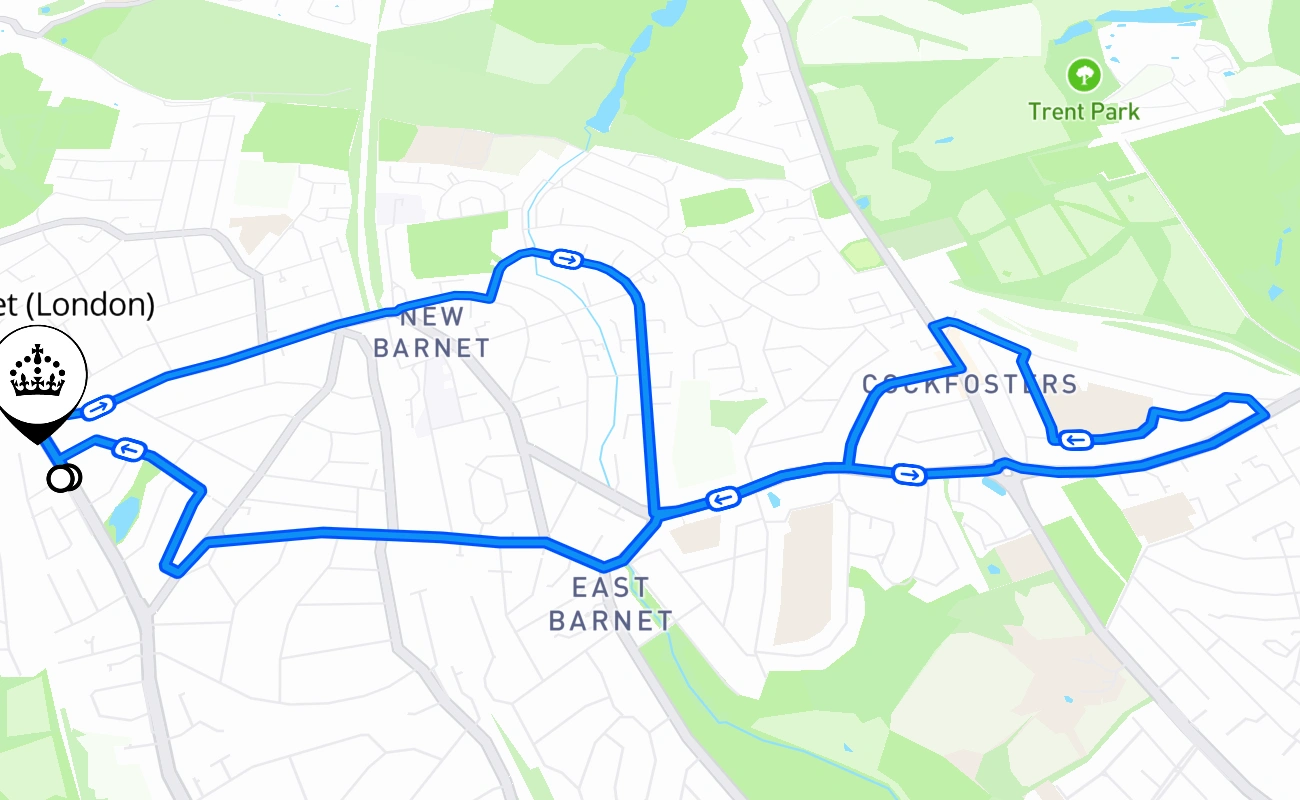 Barnet (London) 驾考路线 #528 地图 - ENG 英国