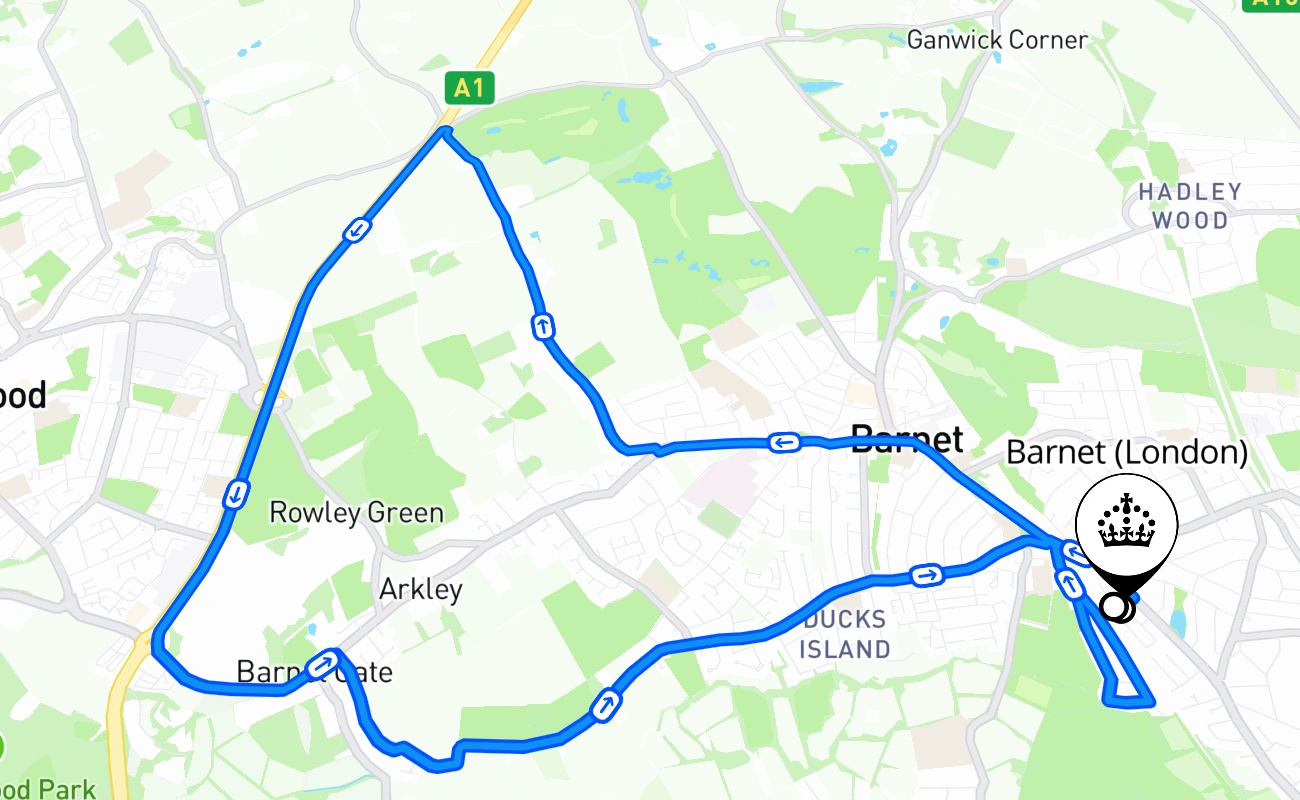 Barnet (London) 驾考路线 #2260 地图 - ENG 英国