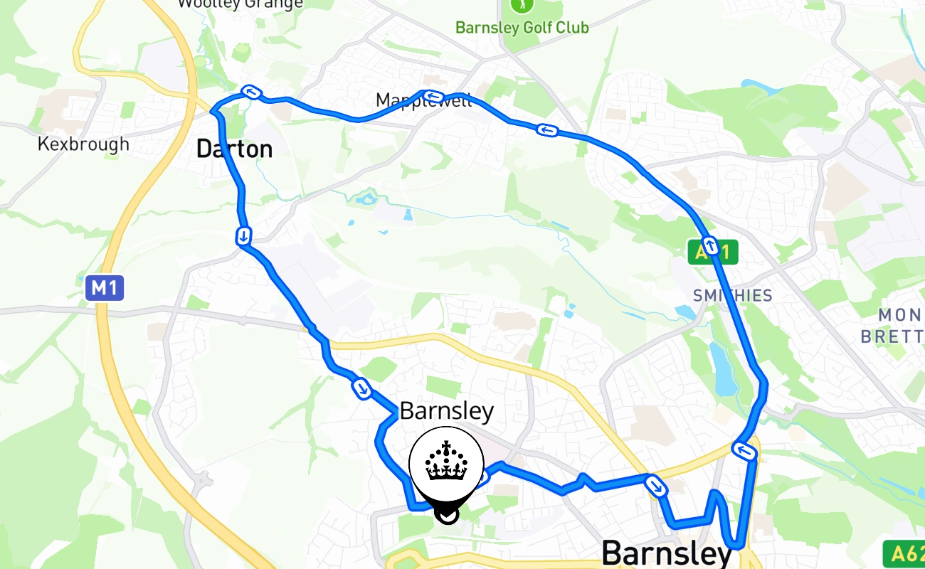 Barnsley 驾考路线 #2553 地图 - ENG 英国