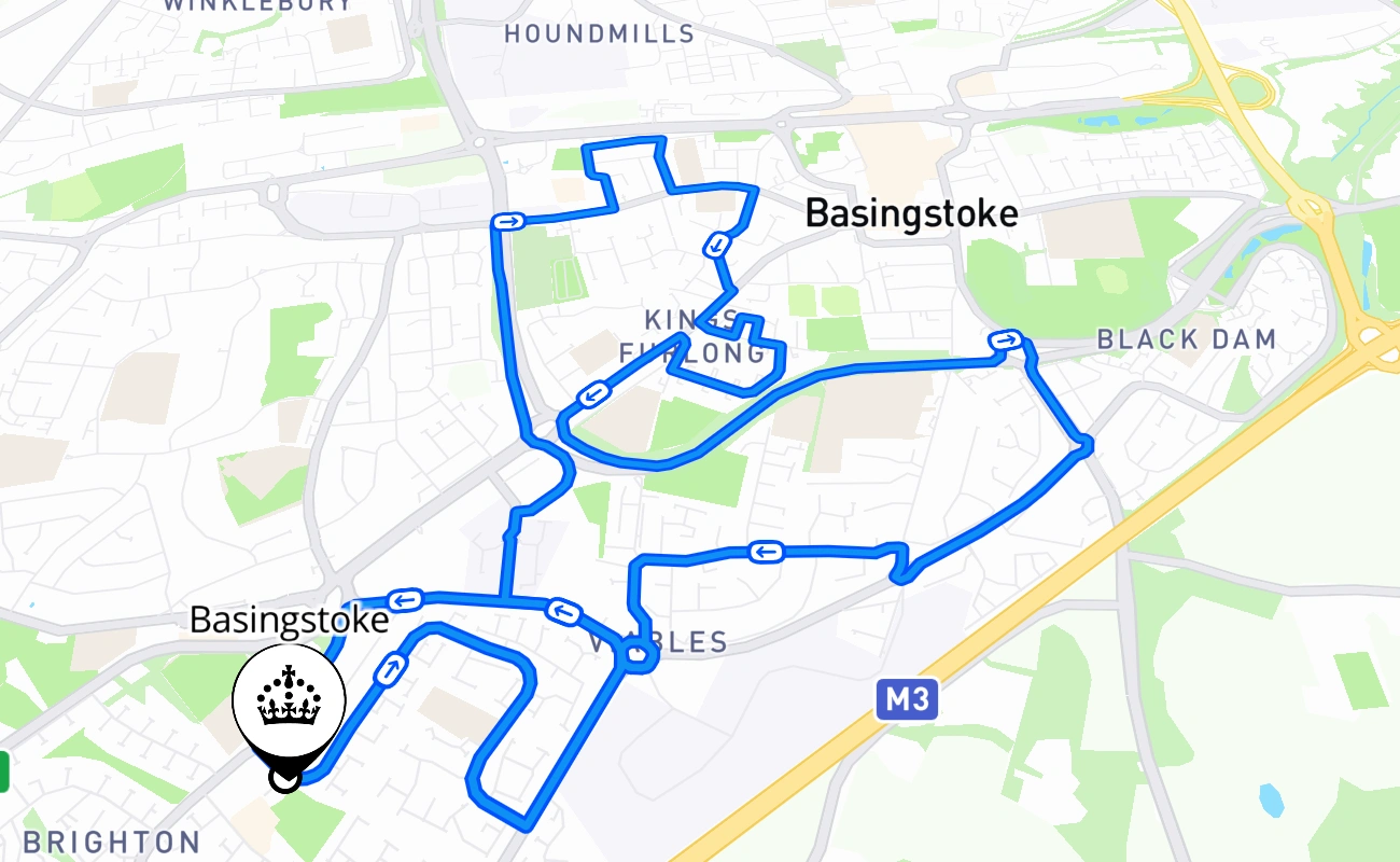 Basingstoke 驾考路线 #342 地图 - ENG 英国