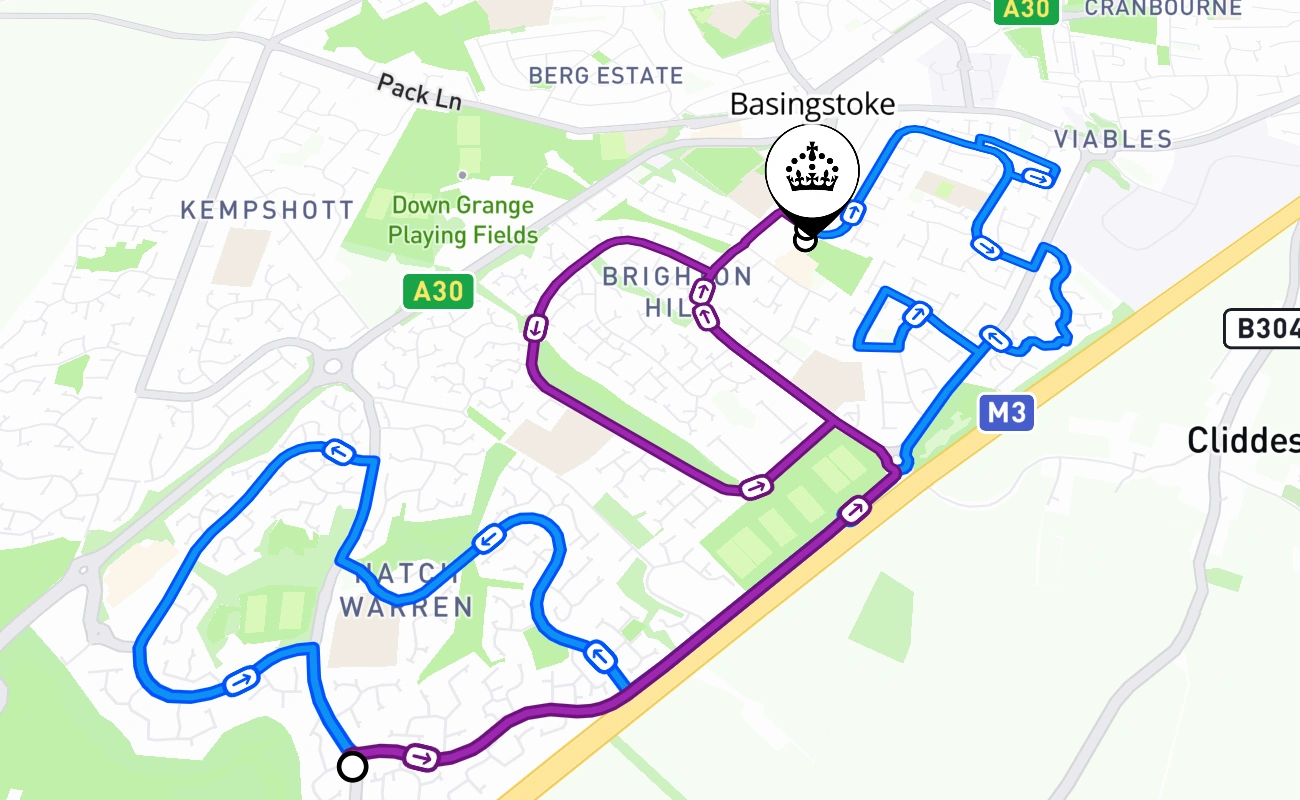 Basingstoke 驾考路线 #2762 地图 - ENG 英国