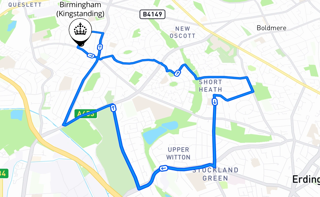 Birmingham (Kingstanding) 驾考路线 #559 地图 - ENG 英国