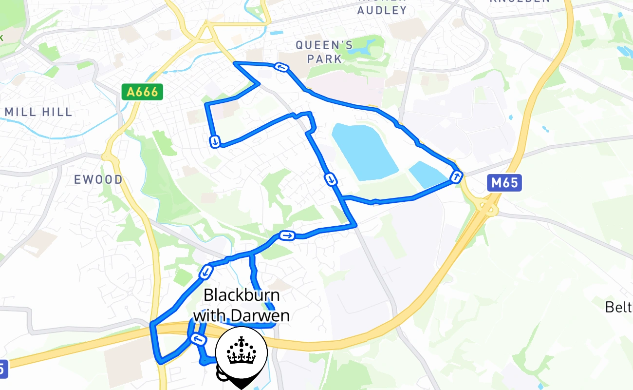 Blackburn with Darwen 驾考路线 #2620 地图 - ENG 英国