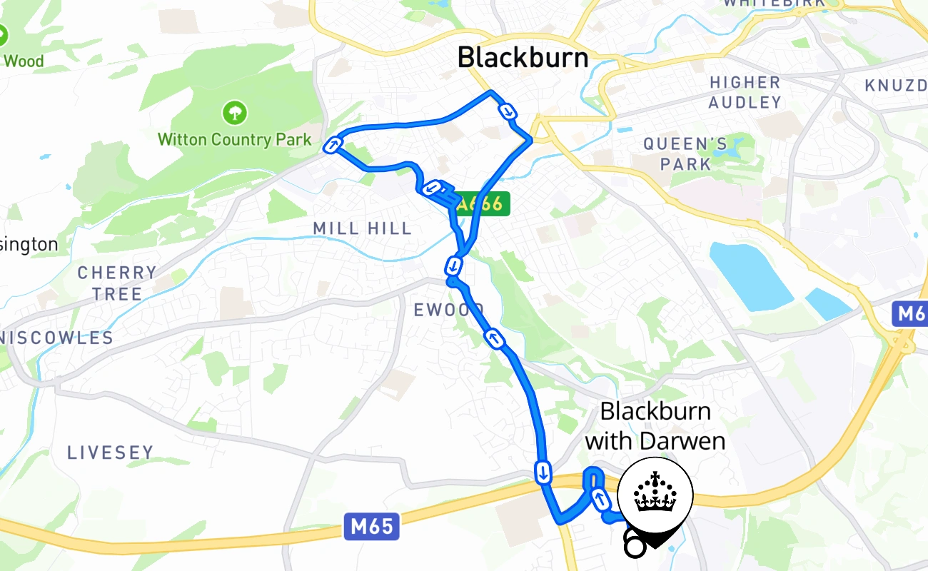 Blackburn with Darwen 驾考路线 #2724 地图 - ENG 英国