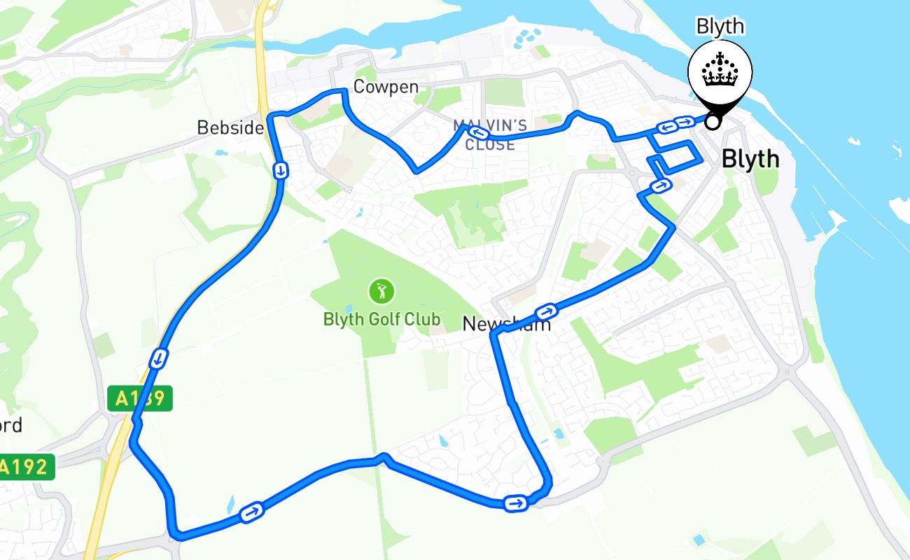 Blyth 驾考路线 #919 地图 - ENG 英国