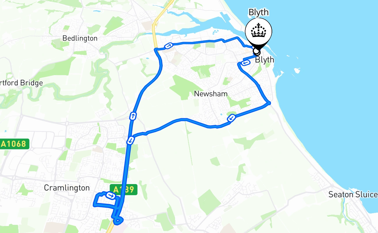 Blyth 驾考路线 #922 地图 - ENG 英国