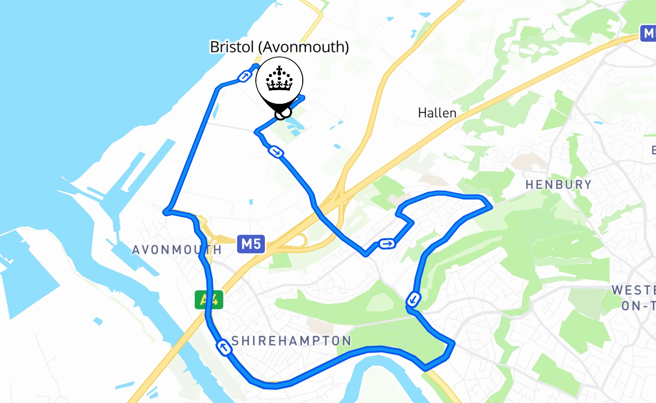 Bristol (Avonmouth) 驾考路线 #2595 地图 - ENG 英国