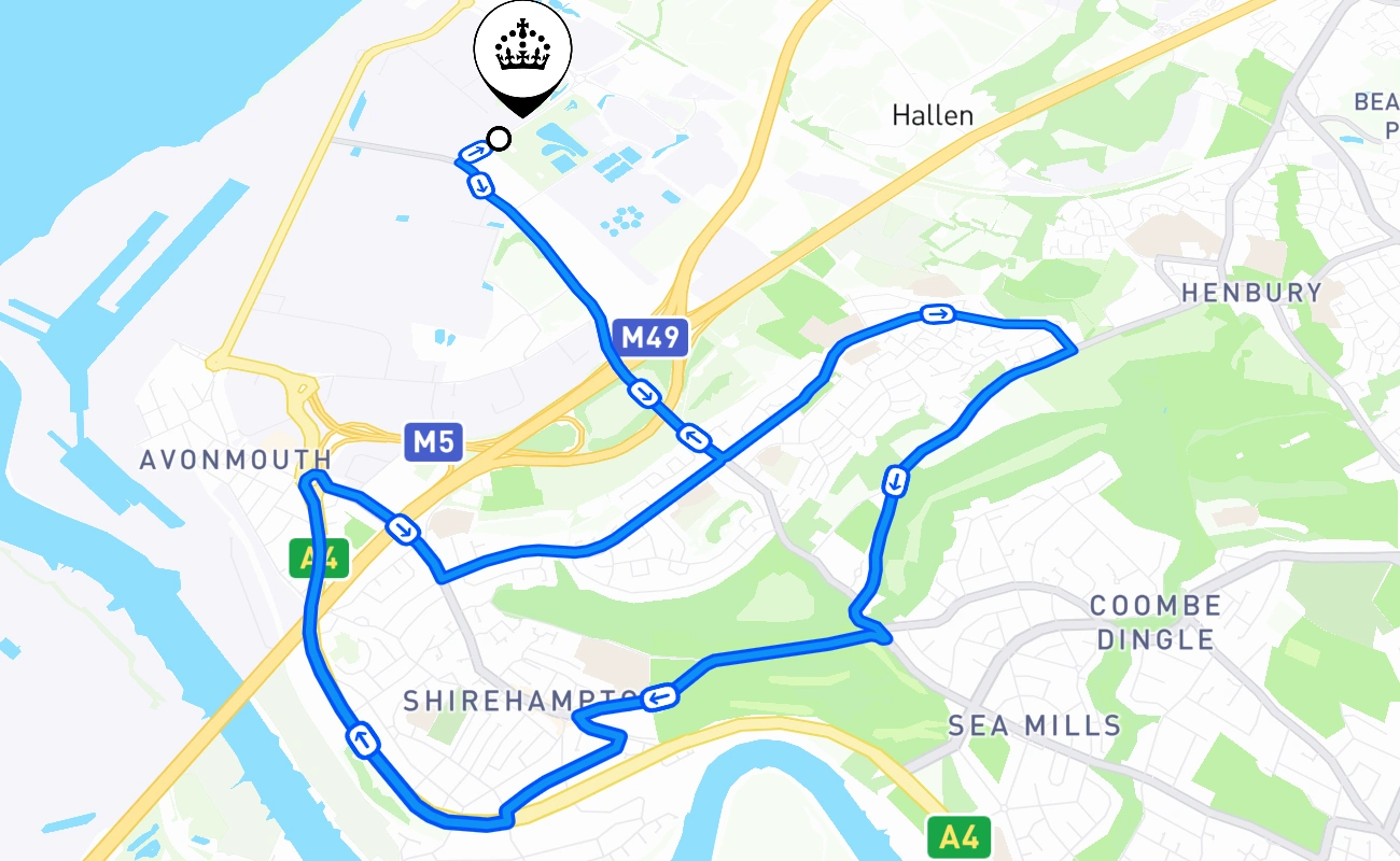 Bristol (Avonmouth) 驾考路线 #2597 地图 - ENG 英国