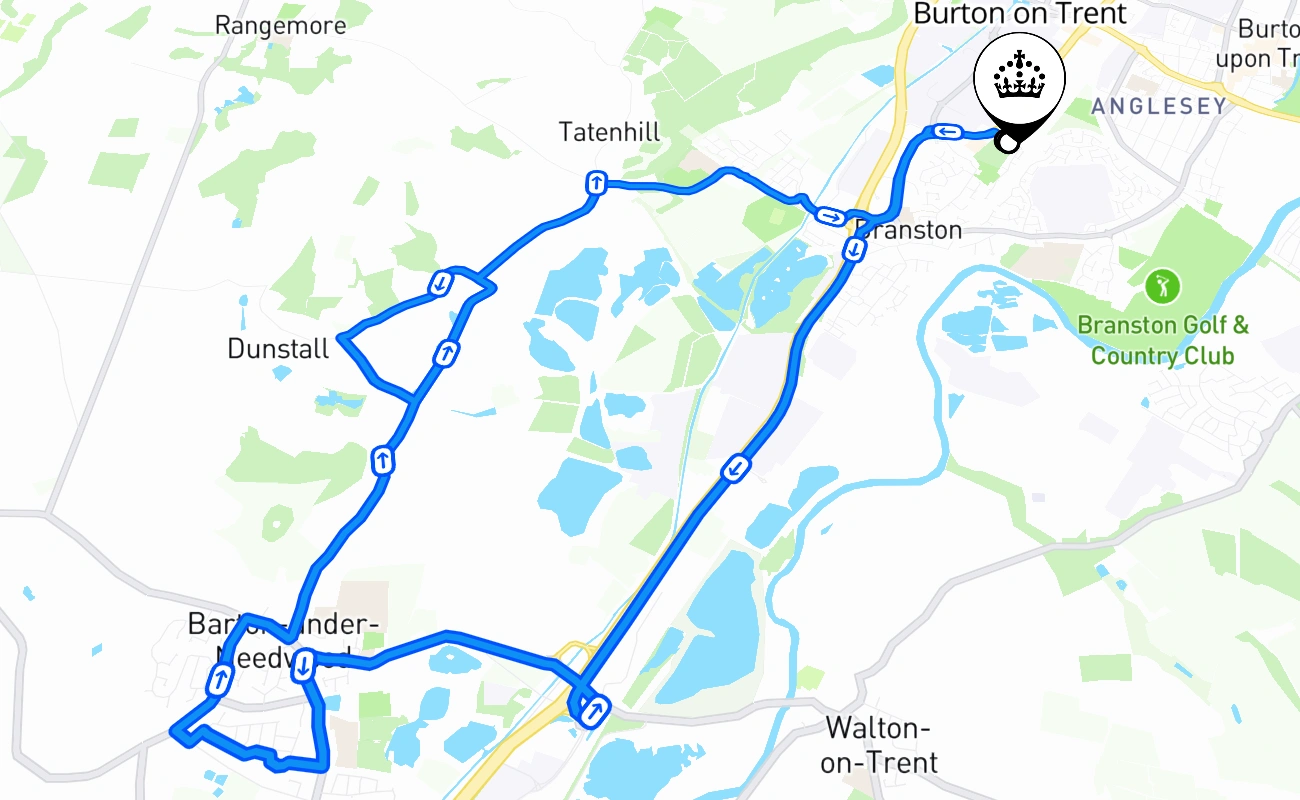 Burton on Trent 驾考路线 #1184 地图 - ENG 英国