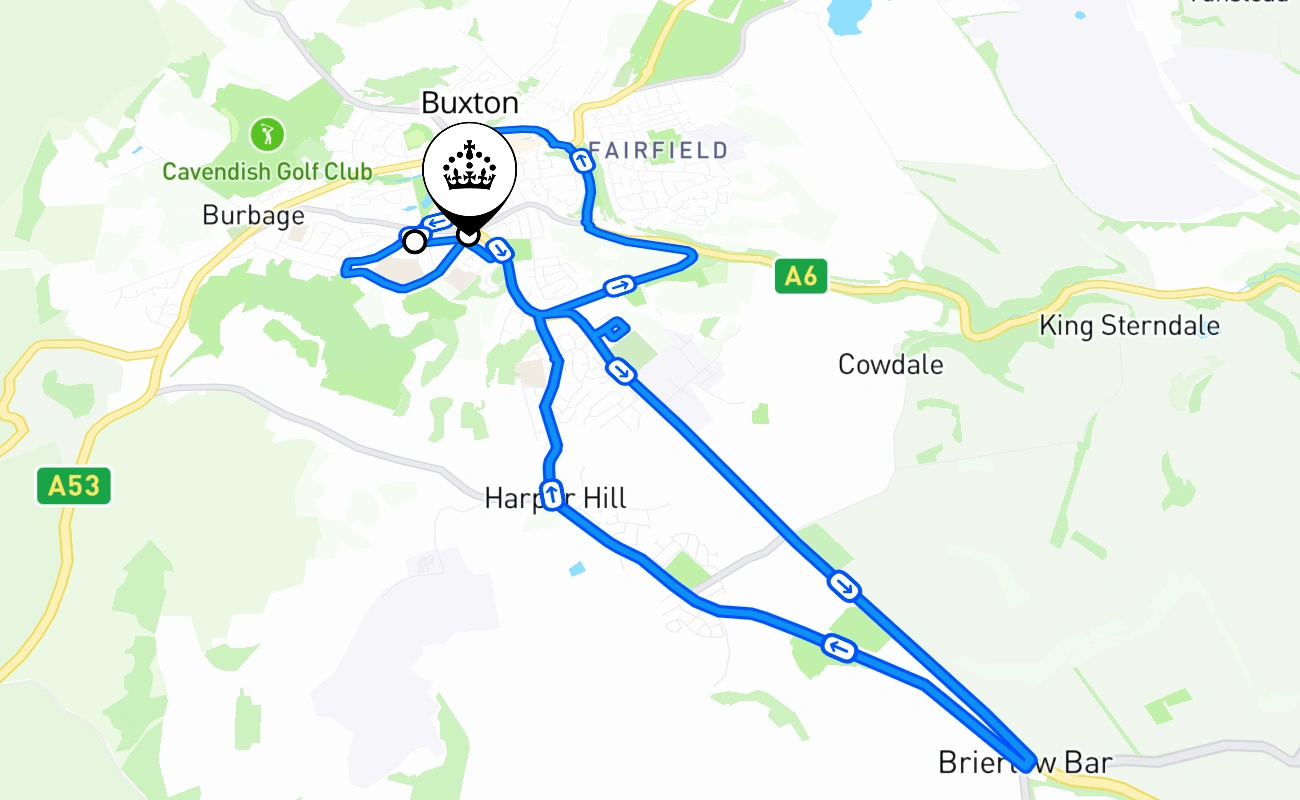 Buxton 驾考路线 #1105 地图 - ENG 英国