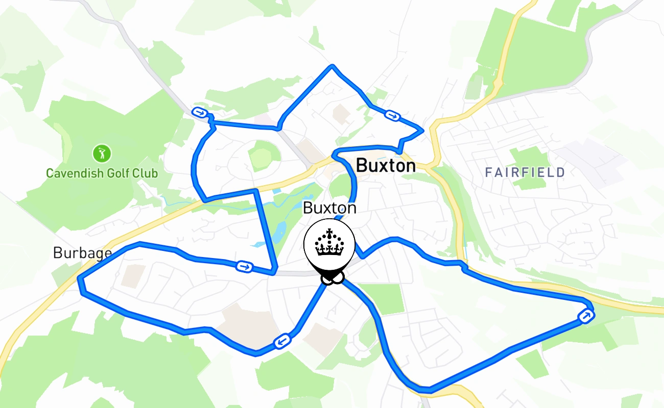 Buxton 驾考路线 #1109 地图 - ENG 英国