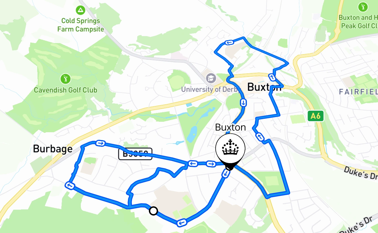 Buxton 驾考路线 #1110 地图 - ENG 英国