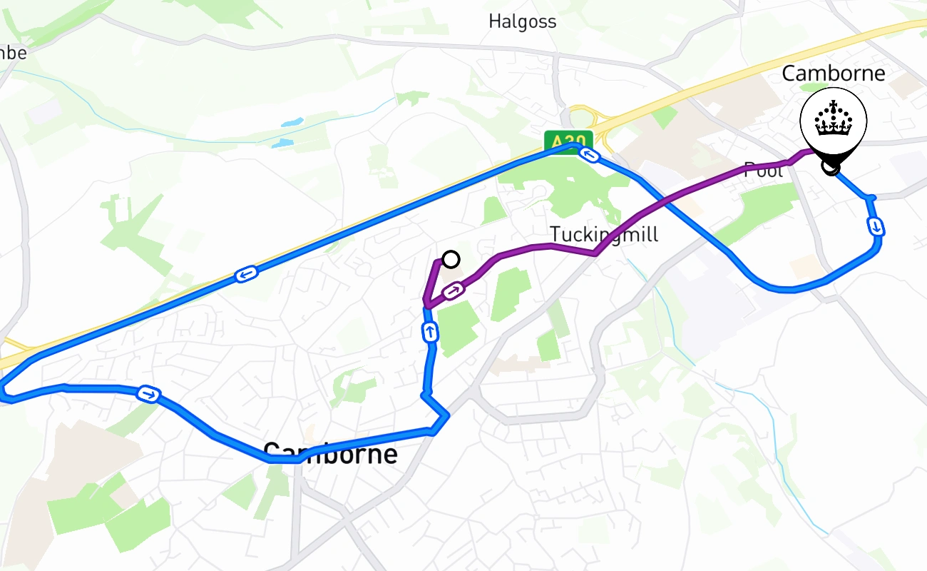 Camborne 驾考路线 #2594 地图 - ENG 英国