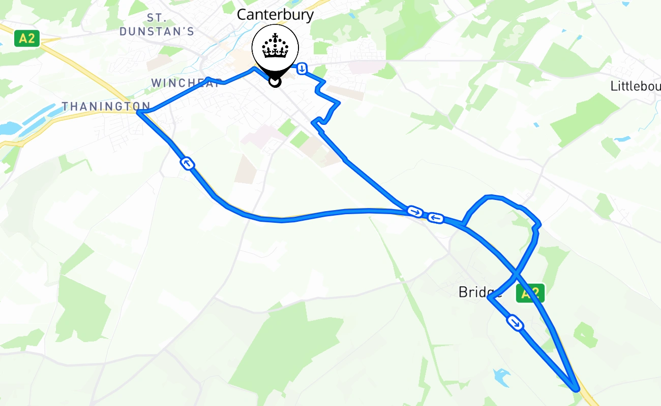 Canterbury 驾考路线 #1294 地图 - ENG 英国