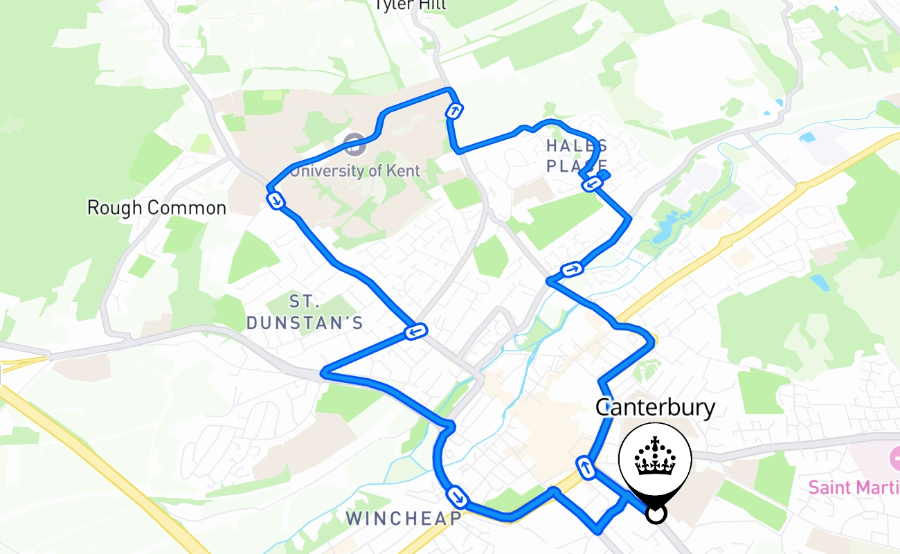 Canterbury 驾考路线 #1300 地图 - ENG 英国