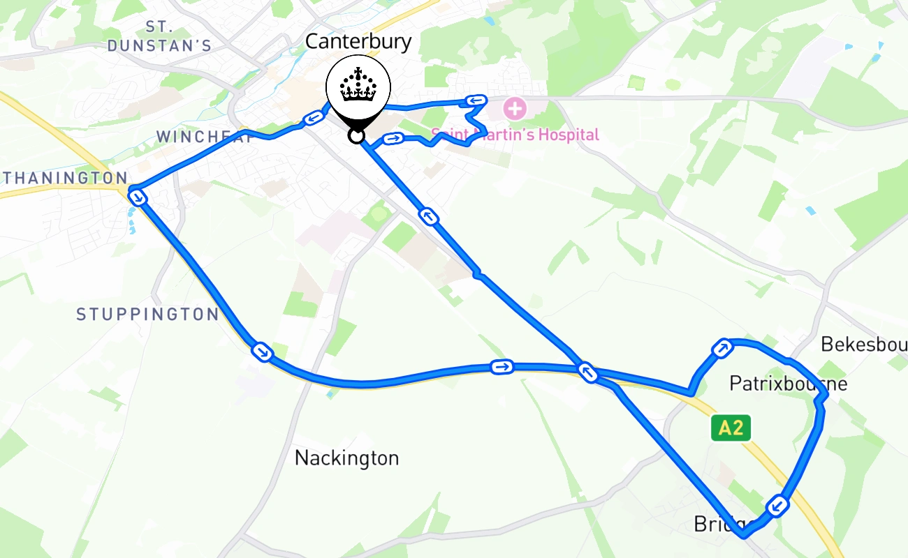 Canterbury 驾考路线 #1302 地图 - ENG 英国
