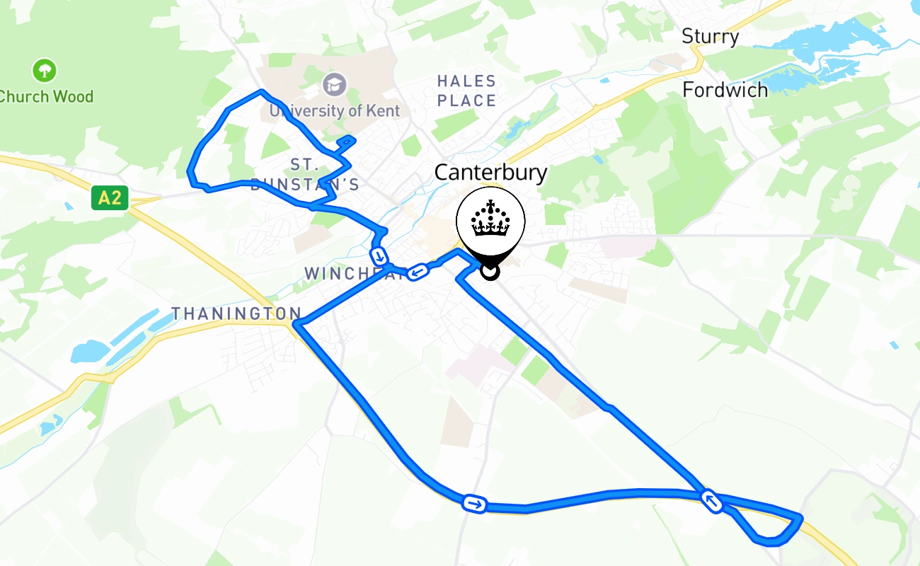 Canterbury 驾考路线 #1303 地图 - ENG 英国
