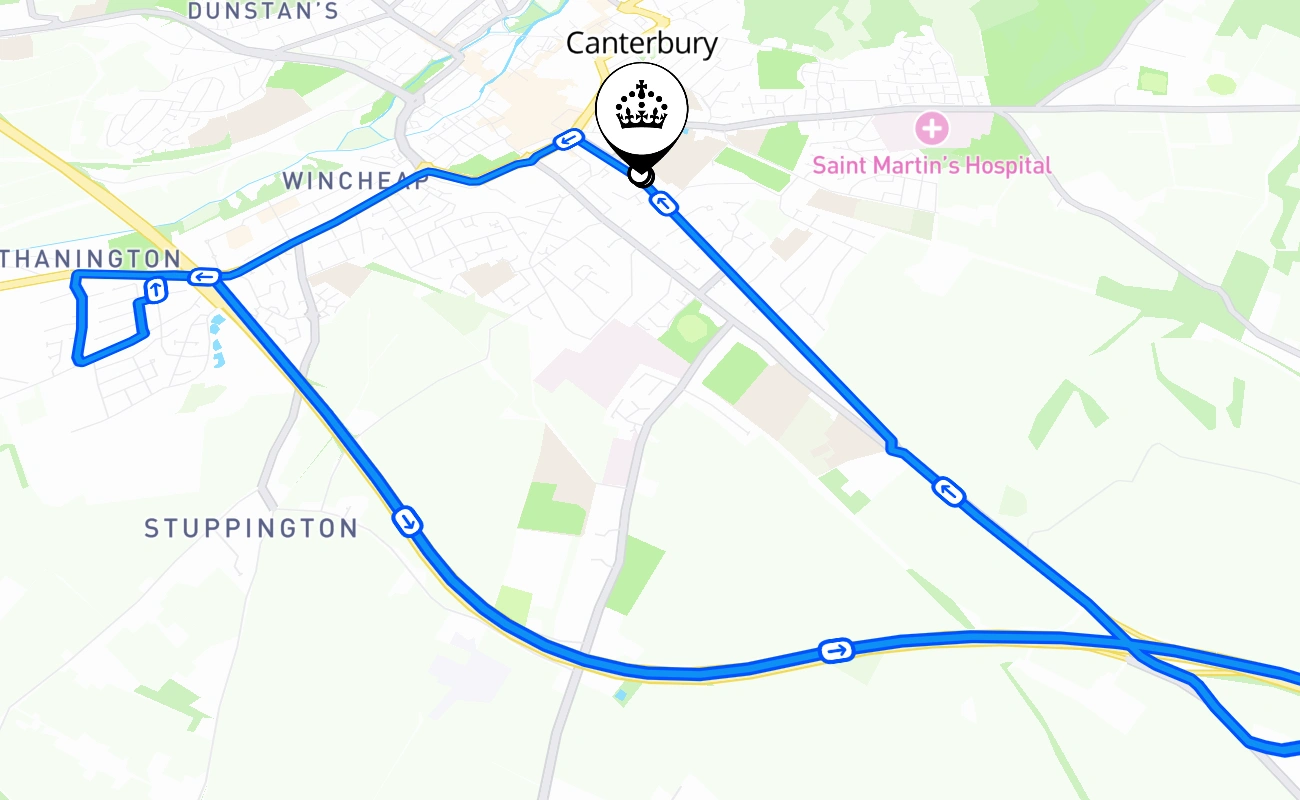 Canterbury 驾考路线 #1291 地图 - ENG 英国