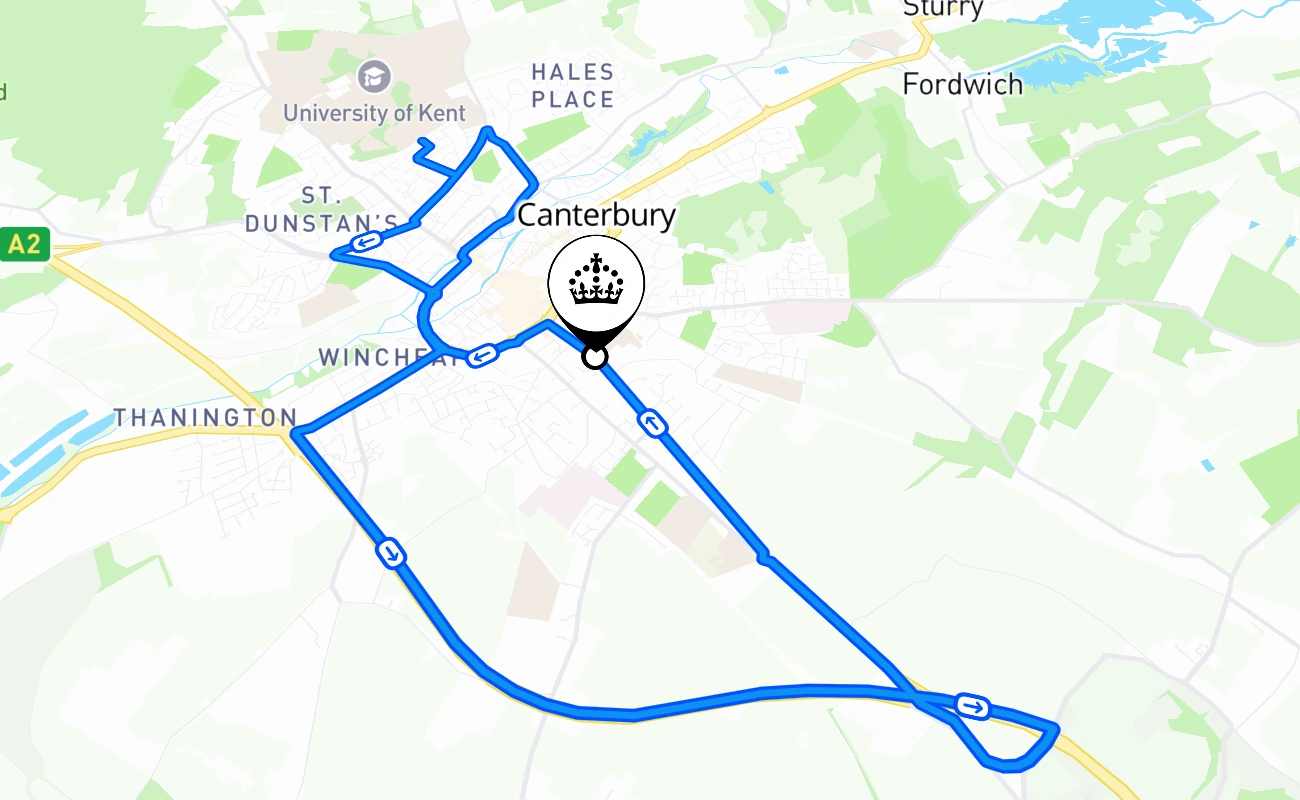 Canterbury 驾考路线 #1319 地图 - ENG 英国