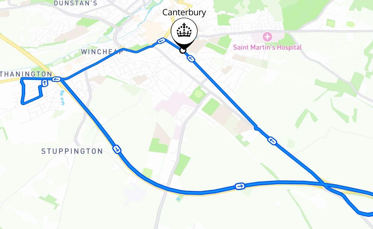 Canterbury 驾考路线 #1320 地图 - ENG 英国