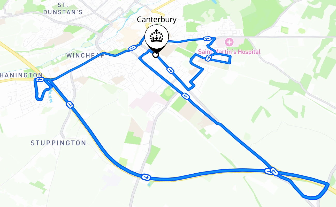 Canterbury 驾考路线 #1322 地图 - ENG 英国