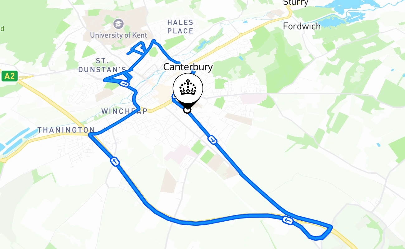 Canterbury 驾考路线 #1324 地图 - ENG 英国