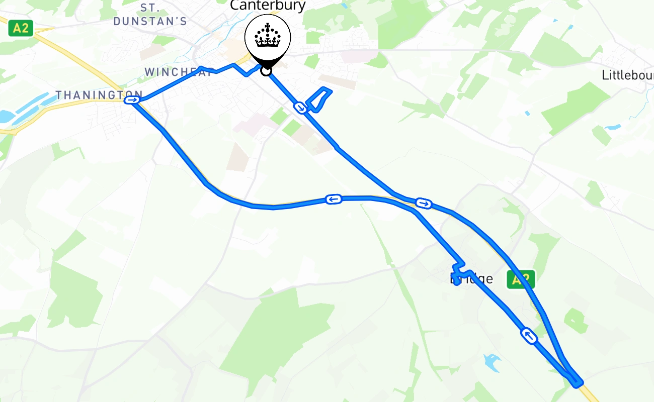 Canterbury 驾考路线 #1299 地图 - ENG 英国