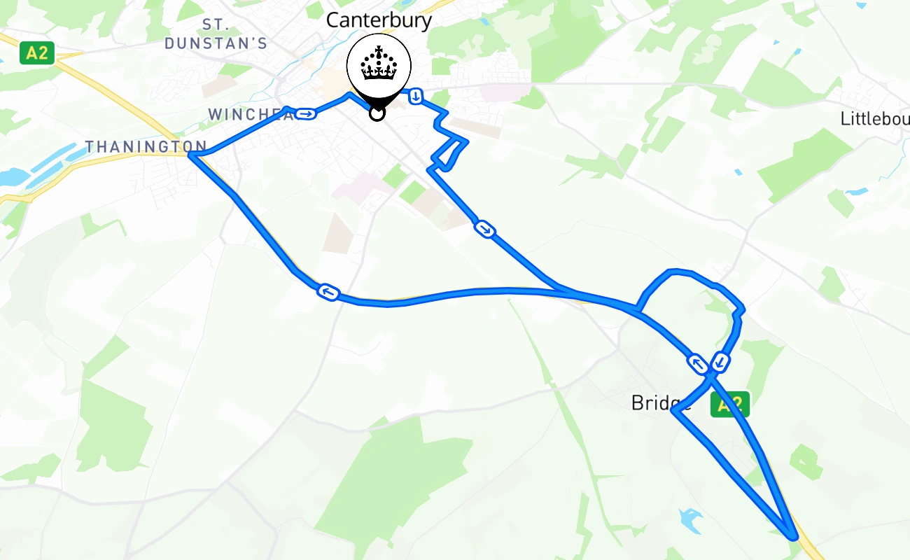 Canterbury 驾考路线 #1298 地图 - ENG 英国
