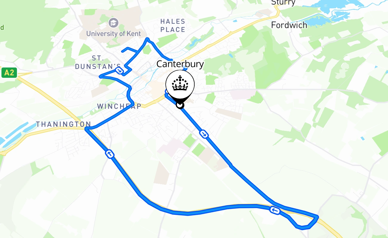 Canterbury 驾考路线 #1304 地图 - ENG 英国