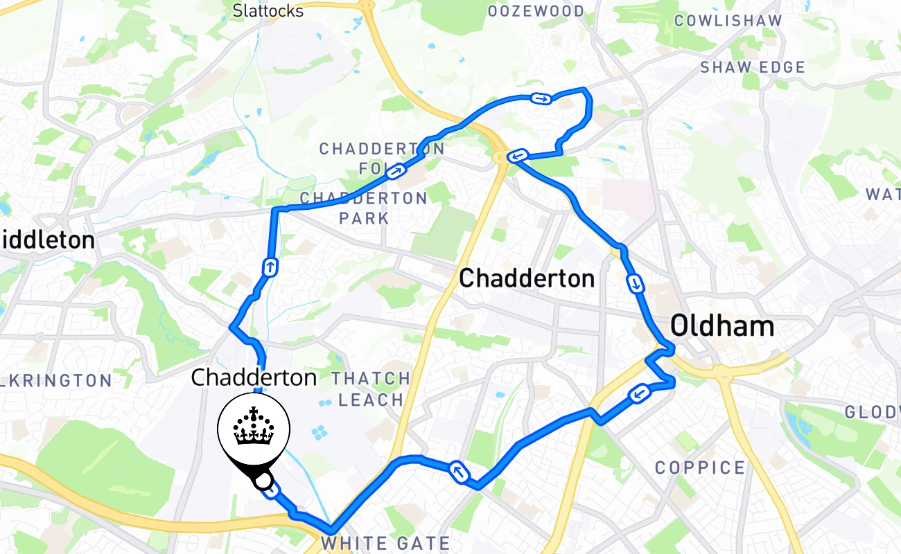 Chadderton 驾考路线 #2459 地图 - ENG 英国