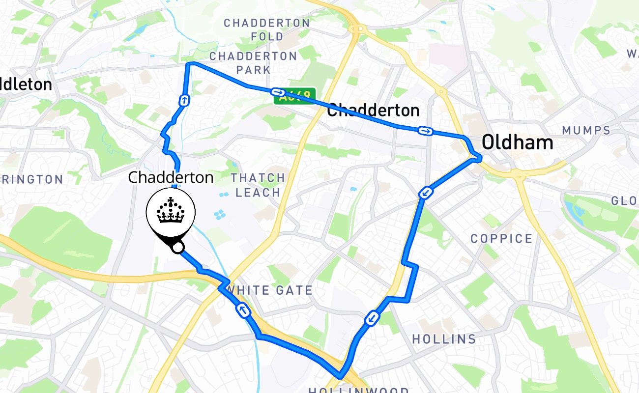 Chadderton 驾考路线 #2460 地图 - ENG 英国