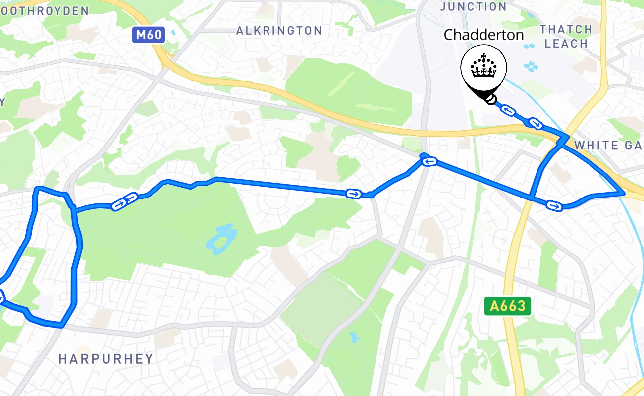 Chadderton 驾考路线 #2462 地图 - ENG 英国
