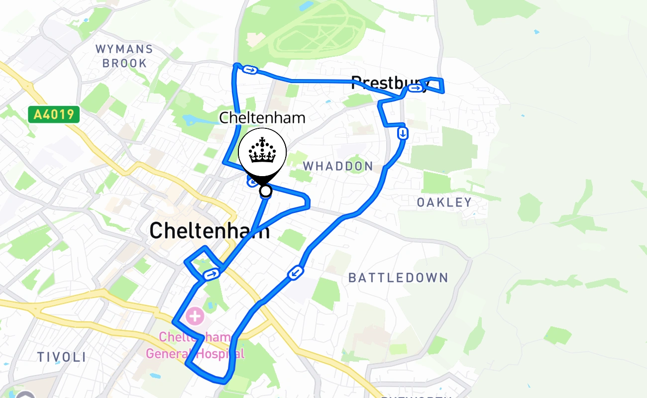 Cheltenham 驾考路线 #791 地图 - ENG 英国