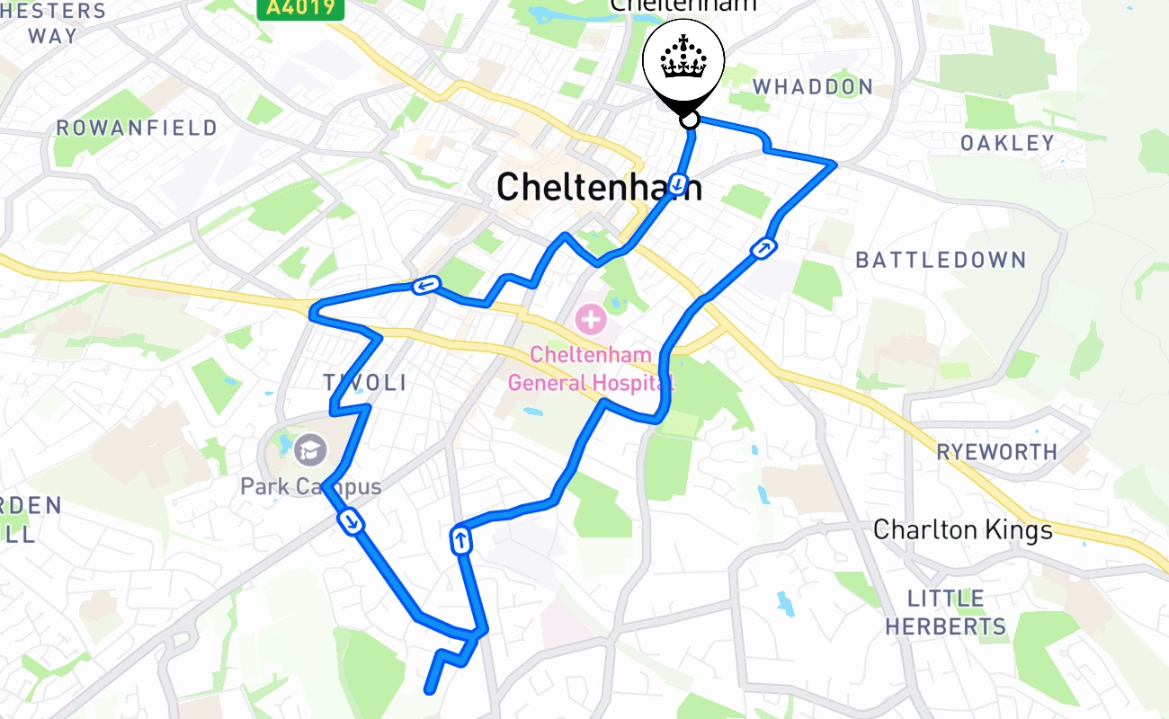 Cheltenham 驾考路线 #793 地图 - ENG 英国