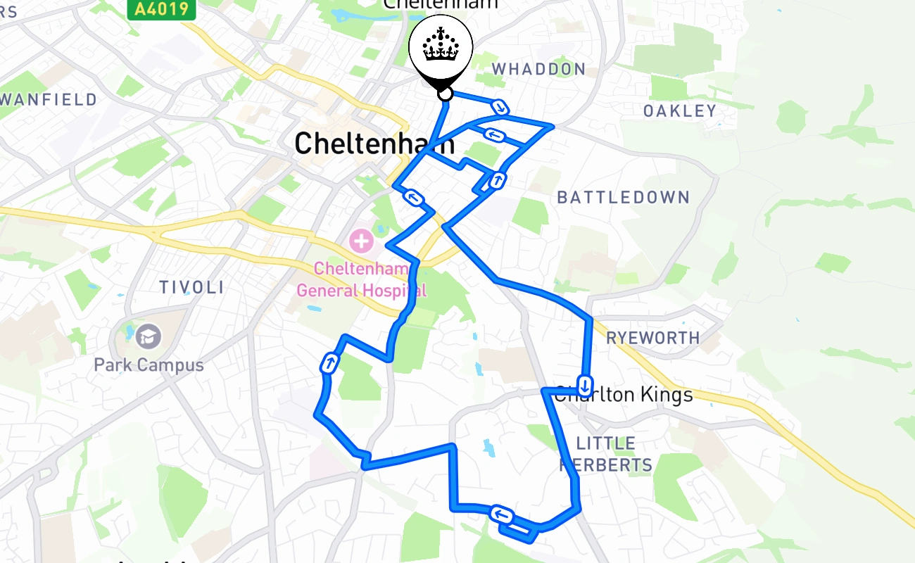 Cheltenham 驾考路线 #794 地图 - ENG 英国