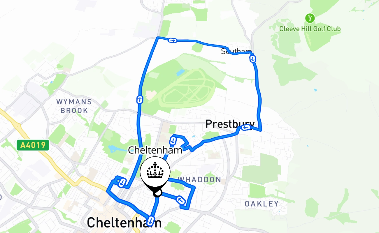 Cheltenham 驾考路线 #799 地图 - ENG 英国