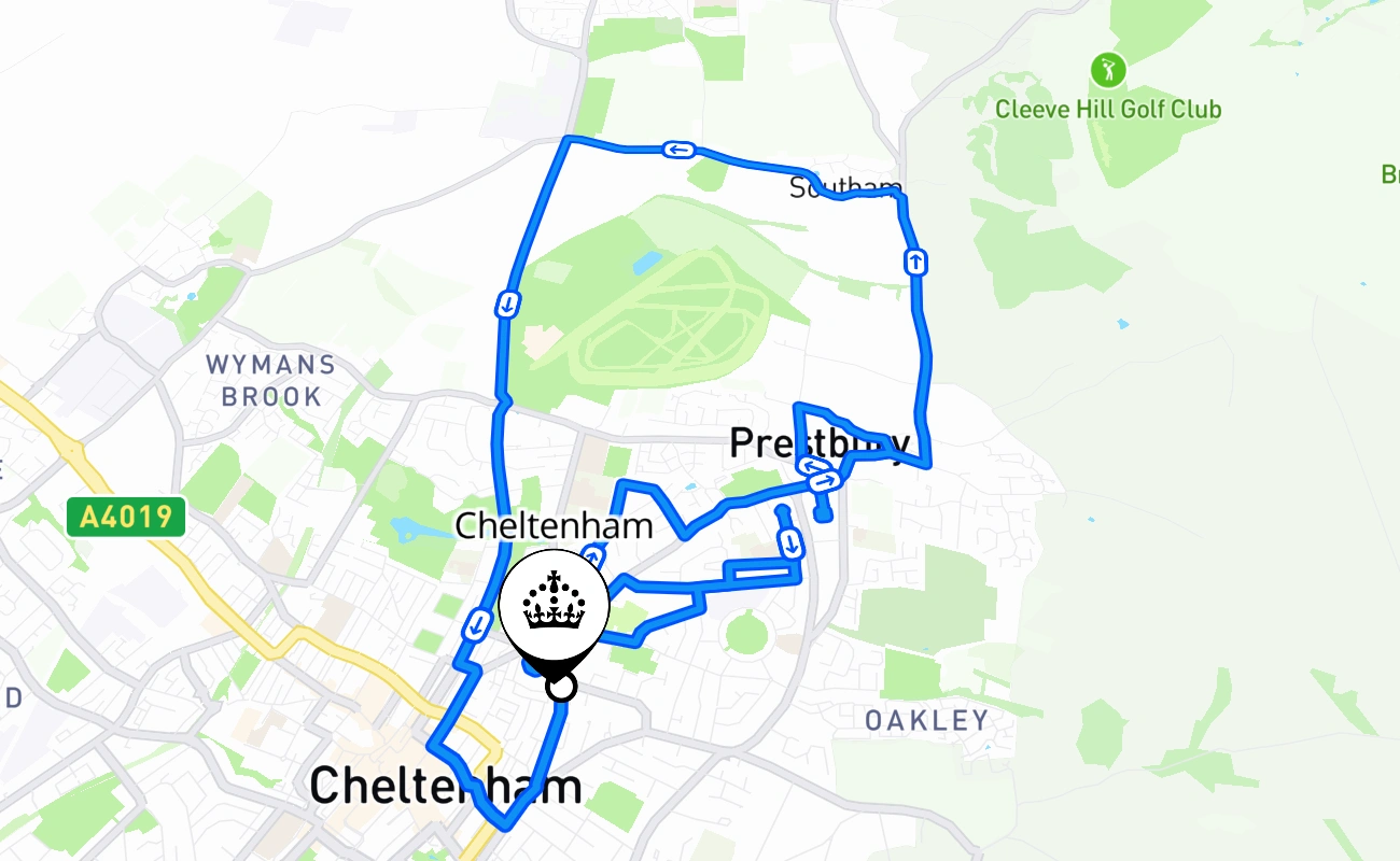 Cheltenham 驾考路线 #801 地图 - ENG 英国